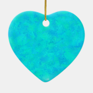 Turquoise Blue Abstract Pattern Ceramic Ornament