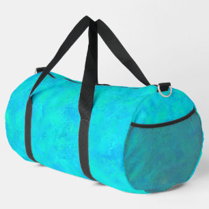 Turquoise Blue Abstract Pattern Large Duffle Bag