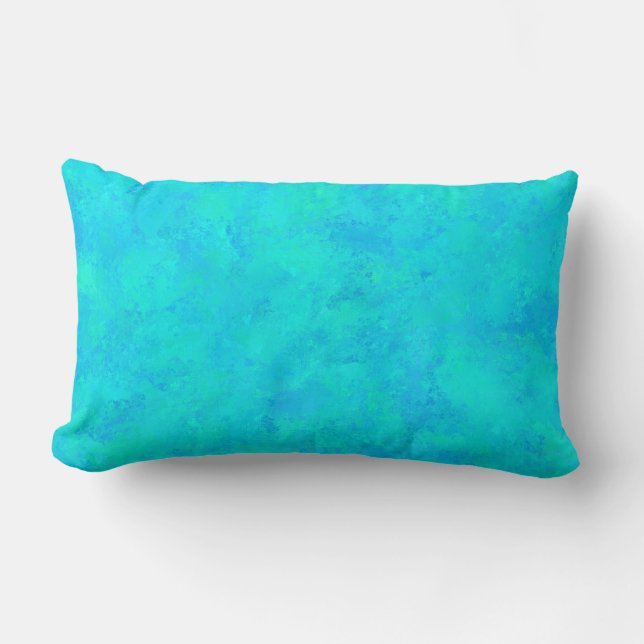 Turquoise Blue Abstract Pattern Lumbar Pillow (Front)