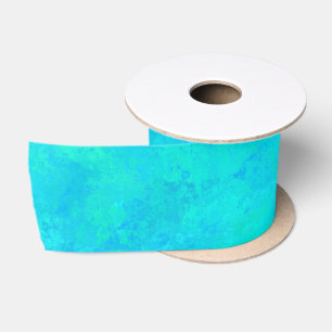 Turquoise Blue Abstract Pattern Satin Ribbon