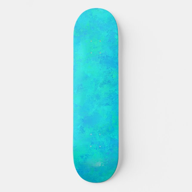 Turquoise Blue Abstract Pattern Skateboard (Front)