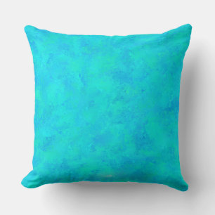 Turquoise Blue Abstract Pattern Throw Pillow