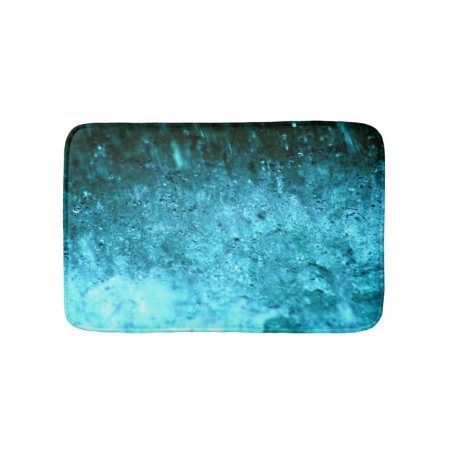 Turquoise Blue Abstract Texture Bath Mat (Front)