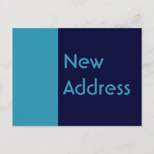 turquoise blue Address Change Announcement Postcard