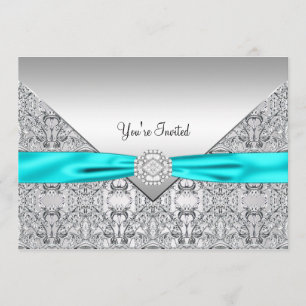 Turquoise Blue All Occasion Party Invitation Modèl