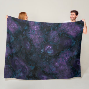 Turquoise blue and amethyst Stone Fleece Blanket