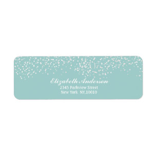 Turquoise Blue and White Wedding Confetti Pattern