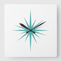 Turquoise Blue Atomic Starburst Mid Century Modern