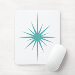 Turquoise Blue Atomic Starburst Mid-century Mouse Pad<br><div class="desc">Add a pop of colour to your office desk with this funky turquoise blue atomic starburst mouse pad.</div>