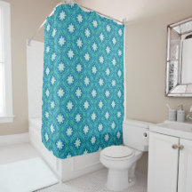 Turquoise Blue Boho Star Geometric Pattern
