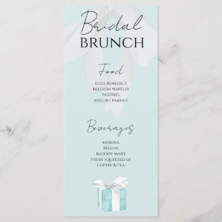 Turquoise Blue Bow Bridal Shower Menu