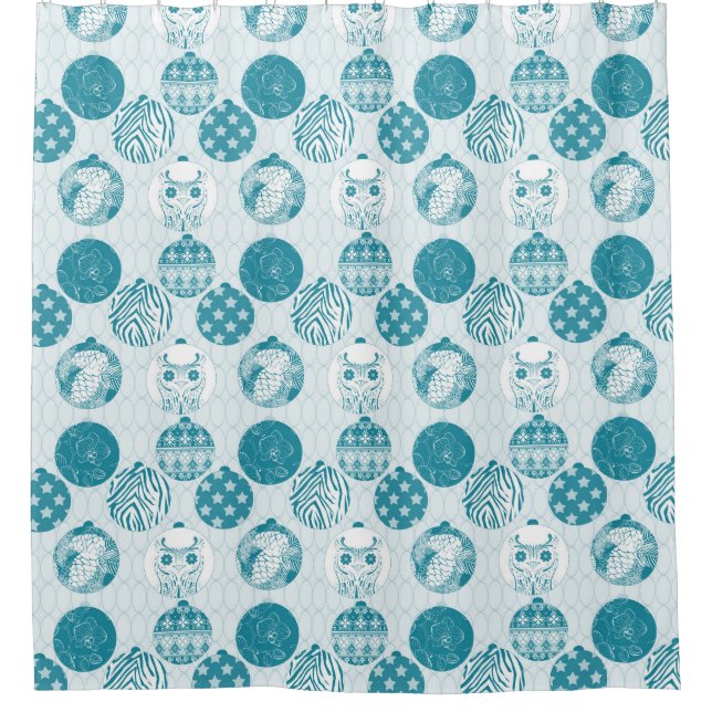 Turquoise , Blue , Christmas pattern (Front)