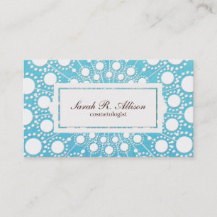 Turquoise Blue Cosmetologist Embossed Linen Look Business Card