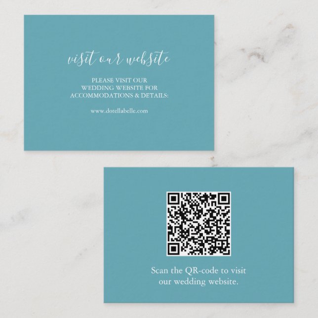 Turquoise Blue Customized Wedding Insert Cards (Front/Back)