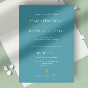 Turquoise Blue Designer Wedding Invitations