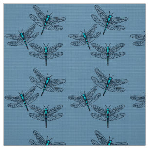 Turquoise Blue Dragonfly Fabric