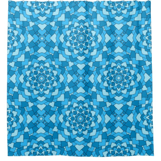 Turquoise blue floral geometric seamless pattern i (Front)