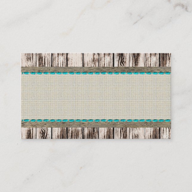 Turquoise Blue Gemstone Rustic Business Cards (Front)