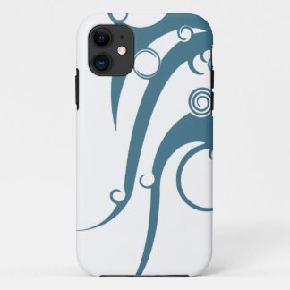 Turquoise Blue Geometric Wave iPhone 11 Case