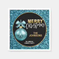 Turquoise Blue Glitter Annual Dinner Christmas