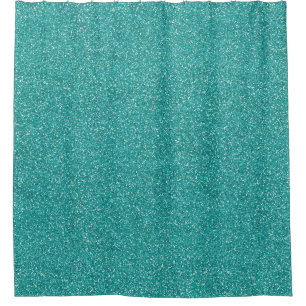 Turquoise Blue Glitter Sparkle Shower Curtain