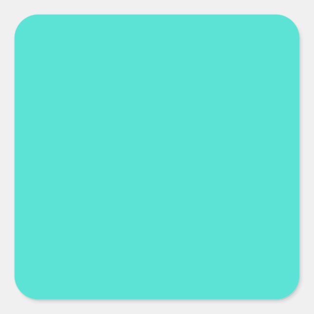 Turquoise Blue Green 40E0D0 - Option to Add Image Square Sticker (Front)
