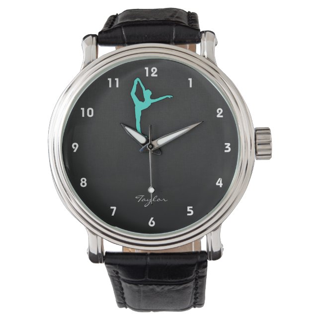 Turquoise; Blue Green Ballet Dancer Watch (Front)