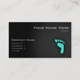 Turquoise, Blue-Green Footprint Business Card