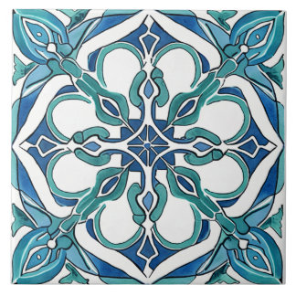 Turquoise Blue Green Mediterranean Azulejo Tile