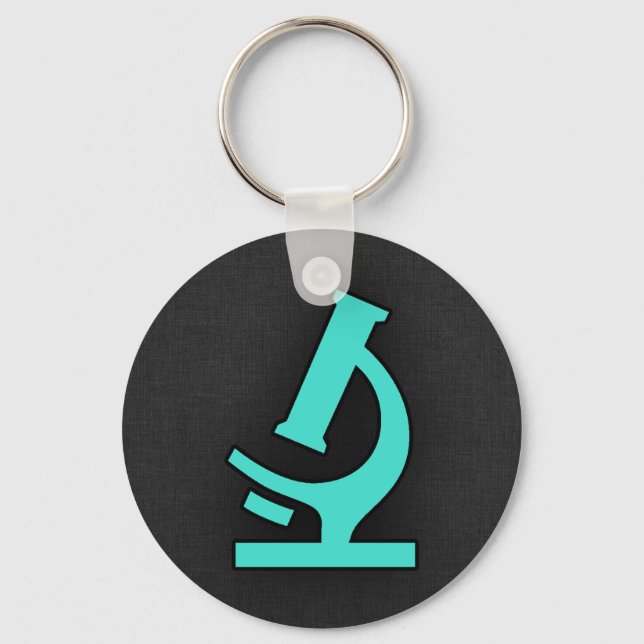 Turquoise; Blue Green Microscope Keychain (Front)