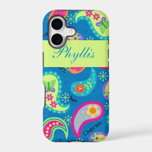 Turquoise Blue Green Modern Paisley Pattern Name
