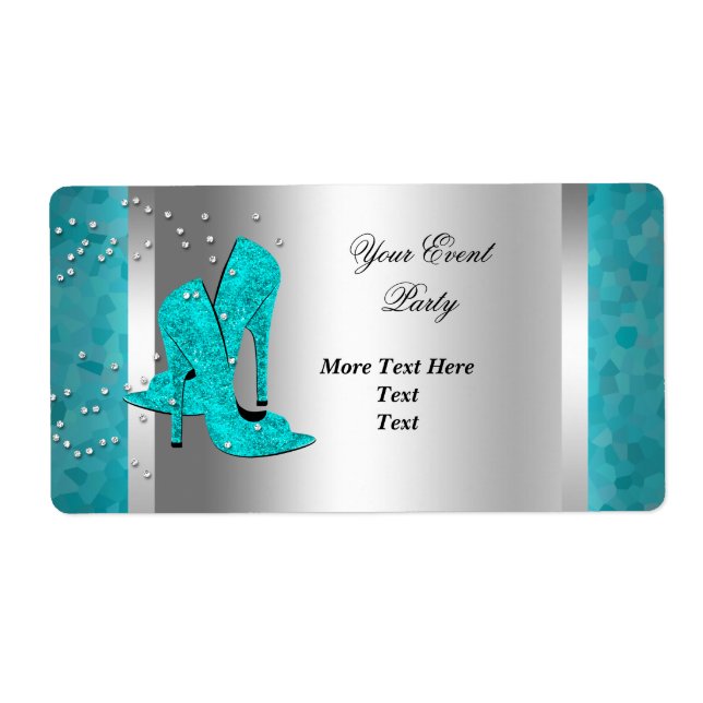 Turquoise Blue High Heel Chaussures Silver Event (Devant)