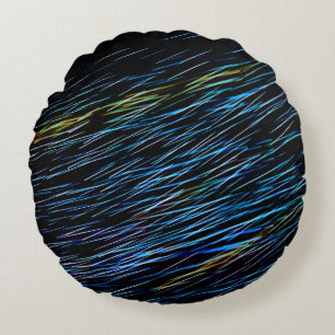 Turquoise Blue Light Painting 1 Round Pillow