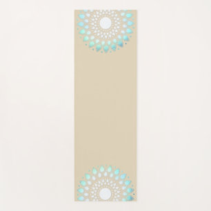 Turquoise Blue Lotus Mandala Yoga Mat