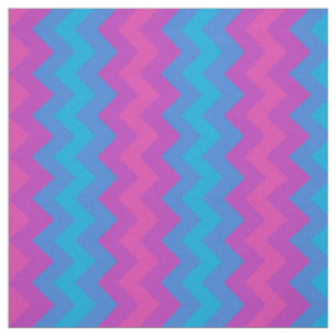 Turquoise, Blue, Magenta, Purple Chevron Pattern Fabric