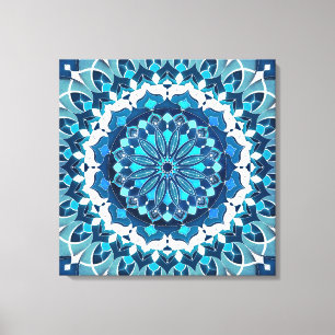 Turquoise Blue Mandala  Canvas Print