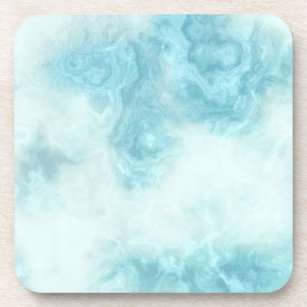 turquoise blue marble Plastic with Cork Coaster