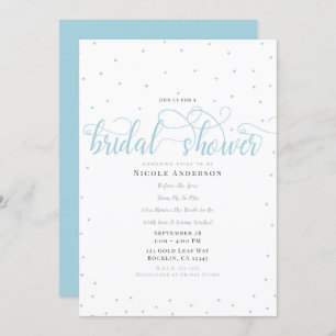 Turquoise Blue Modern Minimal Script Bridal Shower Invitation