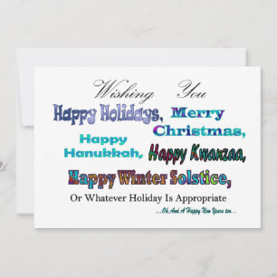 Turquoise Blue Multi Holiday Greeting Card