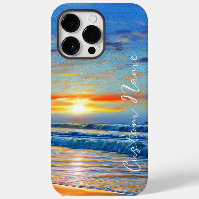 Turquoise blue ocean at sunset Case-Mate iPhone case (Back)