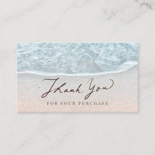 Turquoise Blue Ocean Beach Merci Carte de visite