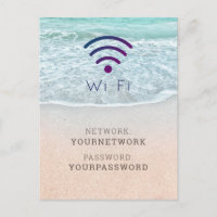 Turquoise Blue Ocean Beach Wi-Fi Sign
