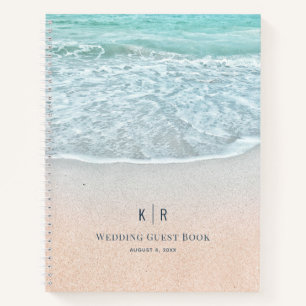 Turquoise Blue Ocean Photo Mariage Livre d'or