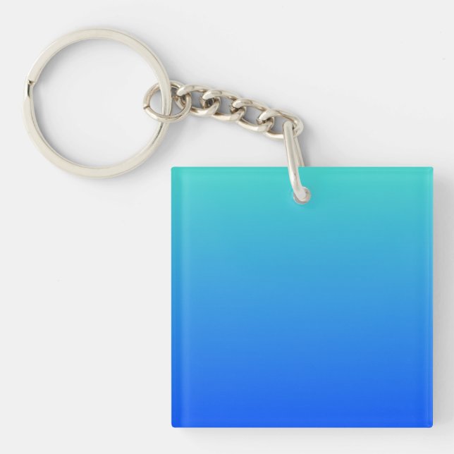Turquoise Blue Ombre Keychain (Front)