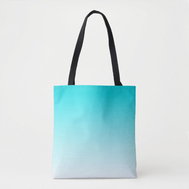 Turquoise blue ombre tote bag (Front)