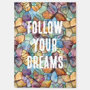Turquoise Blue Orange Purple Butterflies Magnet