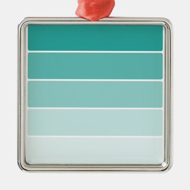 Turquoise Blue Paint Chip Metal Ornament (Front)