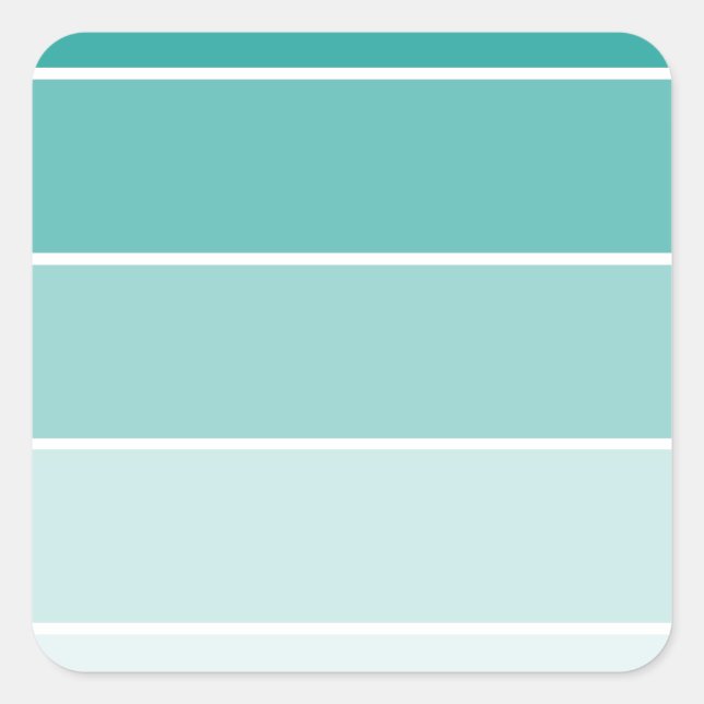 Turquoise Blue Paint Chip Square Sticker (Front)
