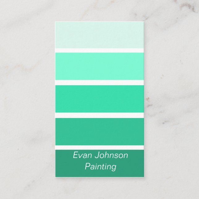 Turquoise Blue Paint Sample Business Card (Front)