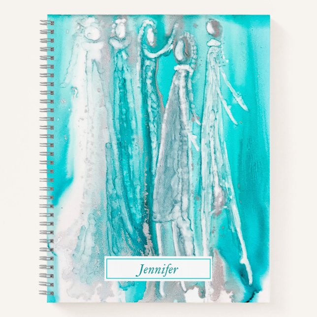Turquoise Blue Personalized Journal (Front)